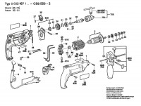 Bosch 0 603 167 142 CSB 550-2 Combi 2-Sp.Impact Drill-E 240 V / GB Spare Parts CSB550-2